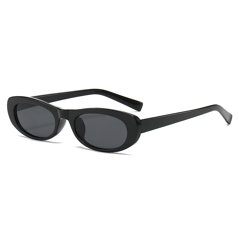 Sunglasses Cat Eye - ファッションキャットアイサングラス女性の新しい高級ブランド小さなオーバルブラックサングラス女性ゴーグルトレンド長方形眼鏡 UV400