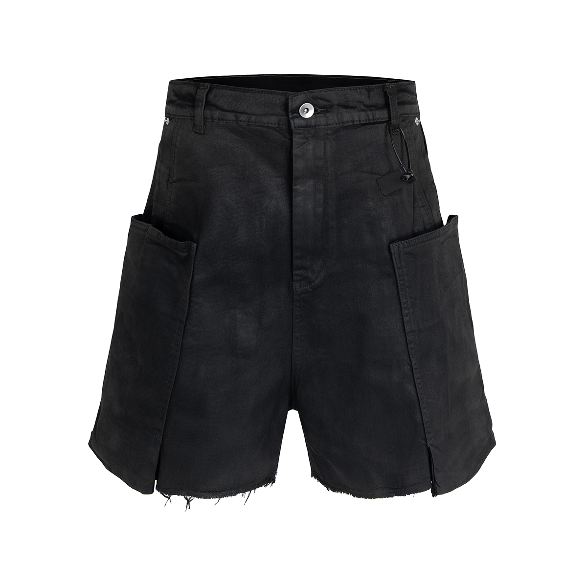 Shorts Denim Frayed - ストリートウェア 新作 夏 ブラッシュワックスコーティングデニムショーツ 切りっぱなし メンズ