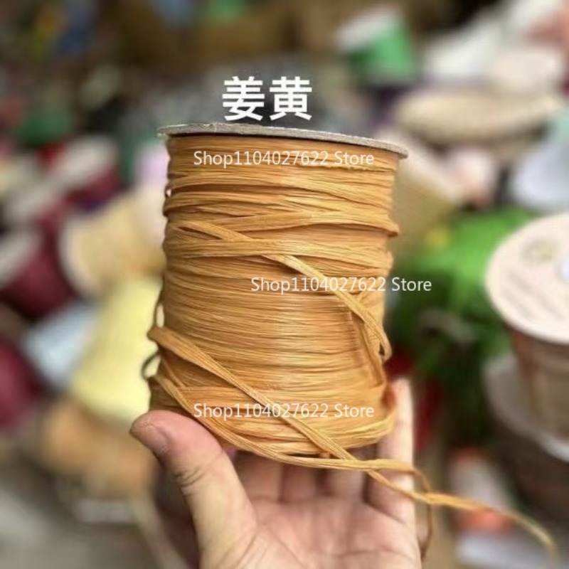 Crochet Bag Raffia - 120g/ロール マットラフィアグラス クロシェバッグ 模造綿草糸 手編みクロシェ工芸品 帽子