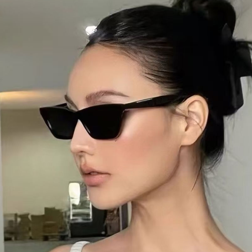 Sunglasses Cat Eye - 新しいキャットアイ黒サングラス女性男性ブランドファッションサングラス女性男性ミラー屋外旅行シェードオキュロスデソル