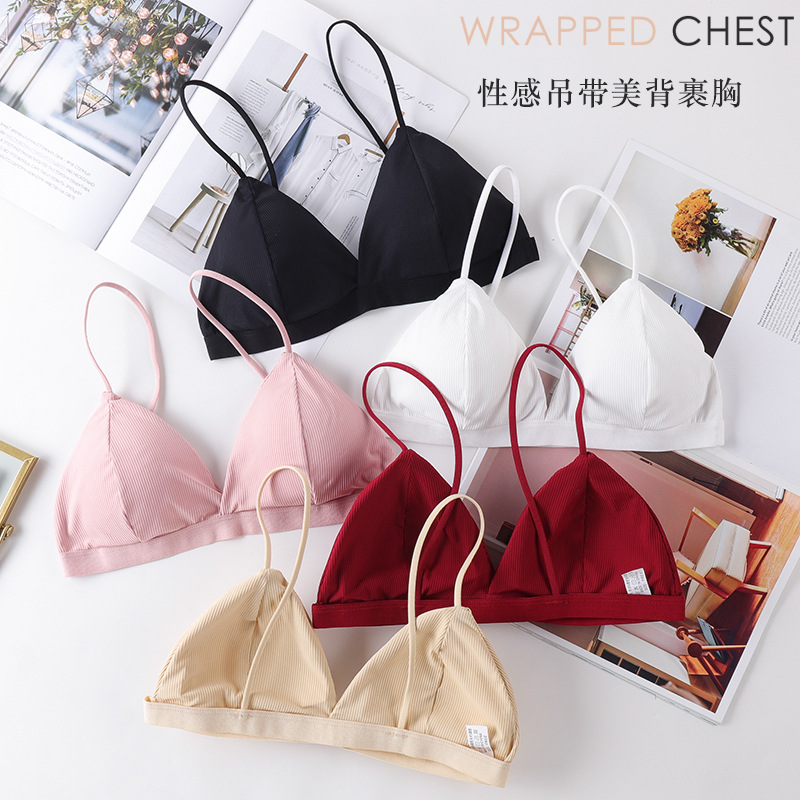Bralette Triangle Set - 女性のためのセクシーな3Dスポーツブラ,シームレス,ホルター,ストラップレス,腕立て伏せ,ブラレット,下着zn01