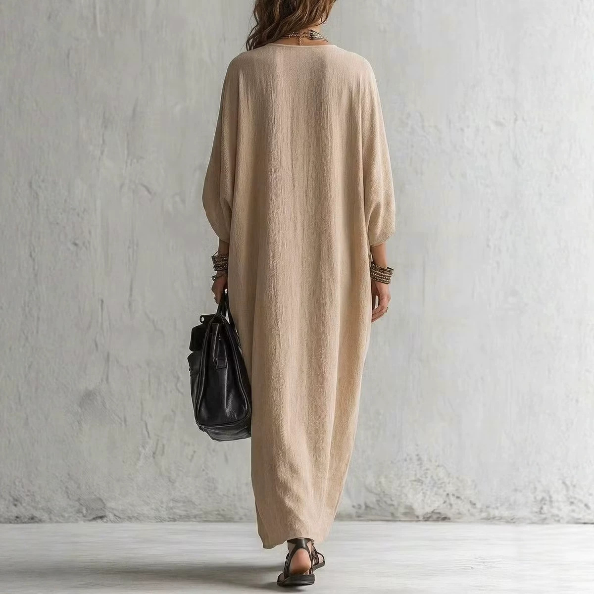 女性用ボヘミアン刺繍カフタンマキシドレス、深いVネック、バッ - Cover Up Kaftan のレビューと価格