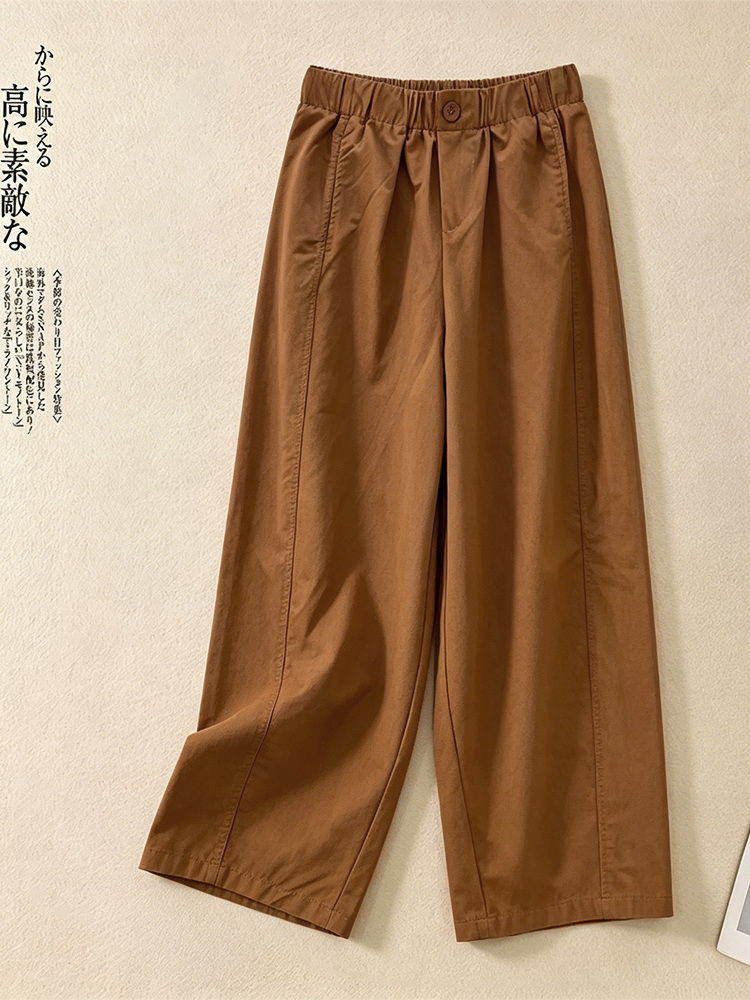 韓国スタイルストレートレッグワイドレッグパンツ女性のカジュア - Linen Pant Wide のレビューと価格