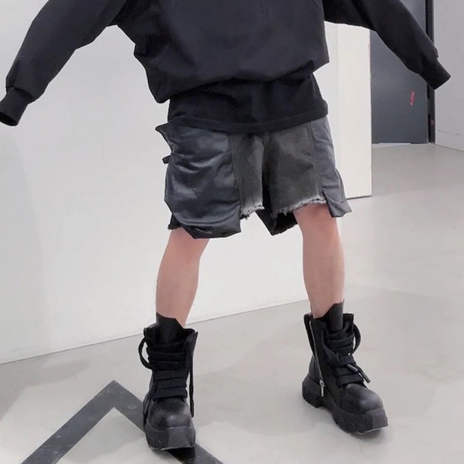ストリートウェア　新作　夏　ブラッシュワックスコーティングデ - Shorts Denim Frayed のレビューと価格