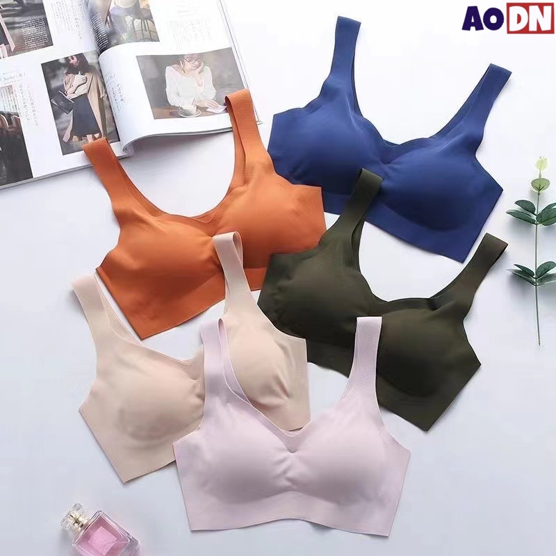 スチールリングのないシームレスな女性用下着,薄いブラ,取り外 - Bralette Triangle Set のレビューと価格