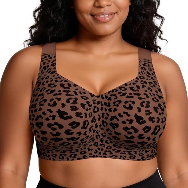 レオパード柄ゼリーブラ ノンワイヤー プッシュアップ ワイヤ - Bralette Triangle Set のレビューと価格