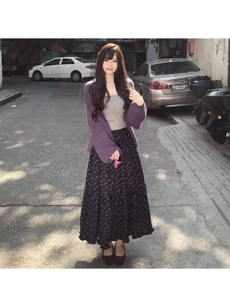 プラスサイズ レディース ハイウエスト 花柄プリント ミディ - Midi Skirt Floral のレビューと価格