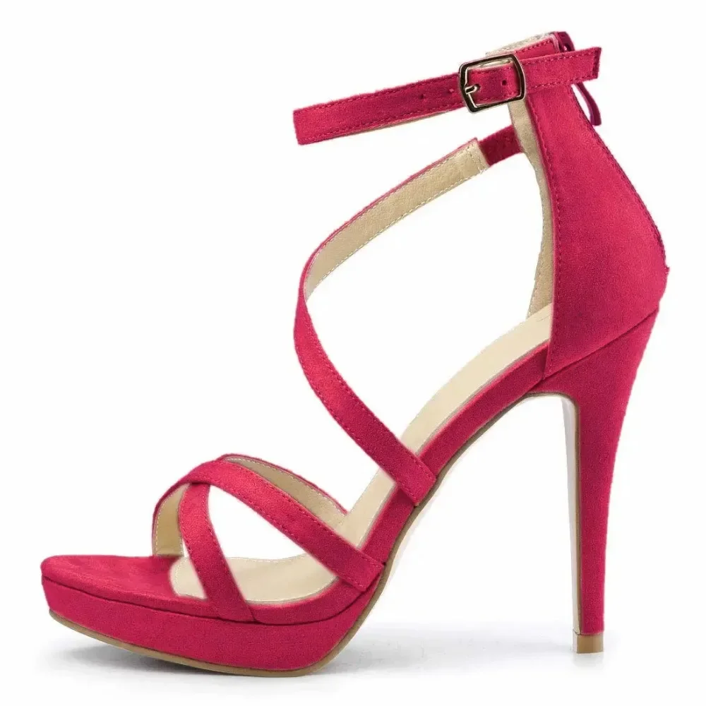 女性サンダル夏セクシーなパンプス 11 センチメートルベルベ - Sandal Strappy Heeled のレビューと価格