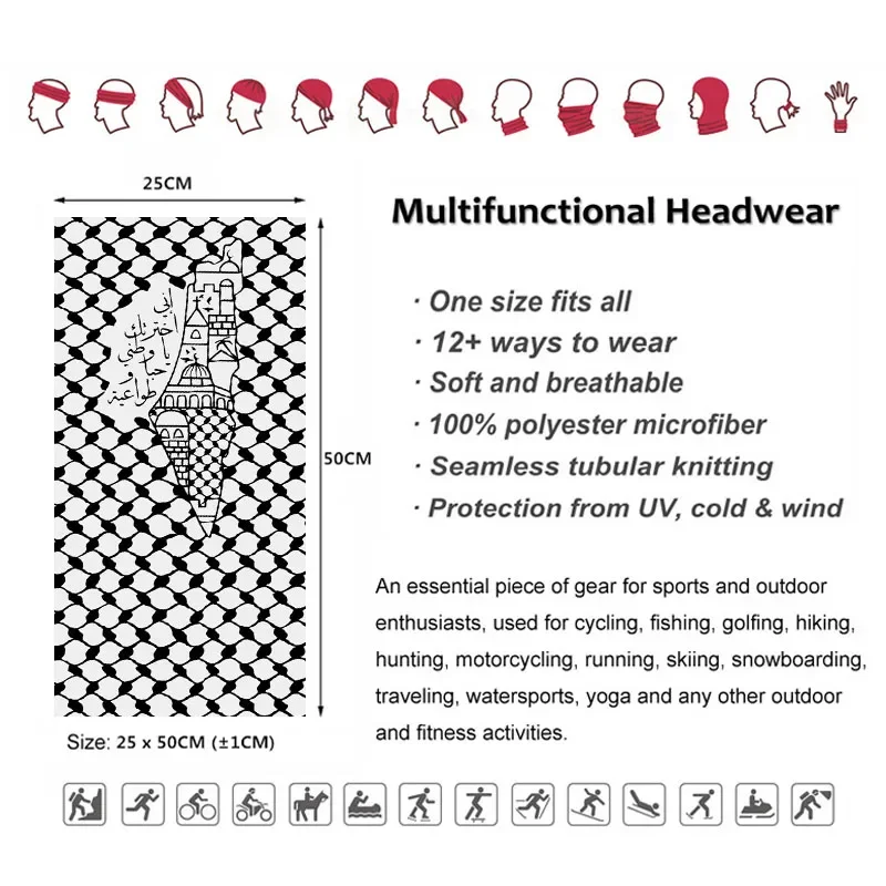 アラビア書道バンダナ フォークハッタ クフィヤ柄 ネックゲイ - Headband Summer Knit のレビューと価格